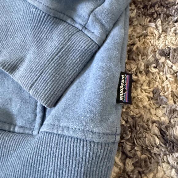 Patagonia Uprisal Hoodie Mens Medium Gray/Blue Logo Pullover Sweatshirt - Picture 5 of 8